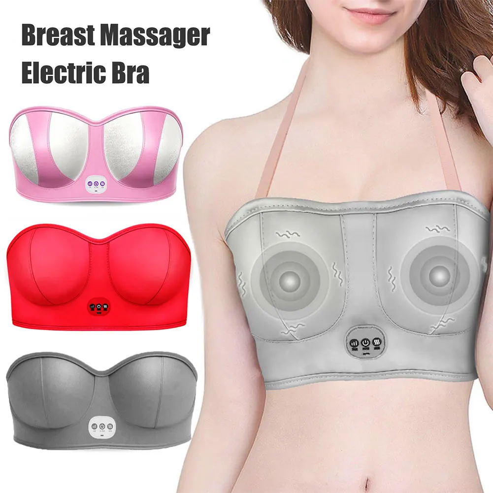 Wireless Chest Enhance Vibration Massage, Big Breast Bra, Third Gear Adjustment Heating Vibration Function, Personal Beauty Care