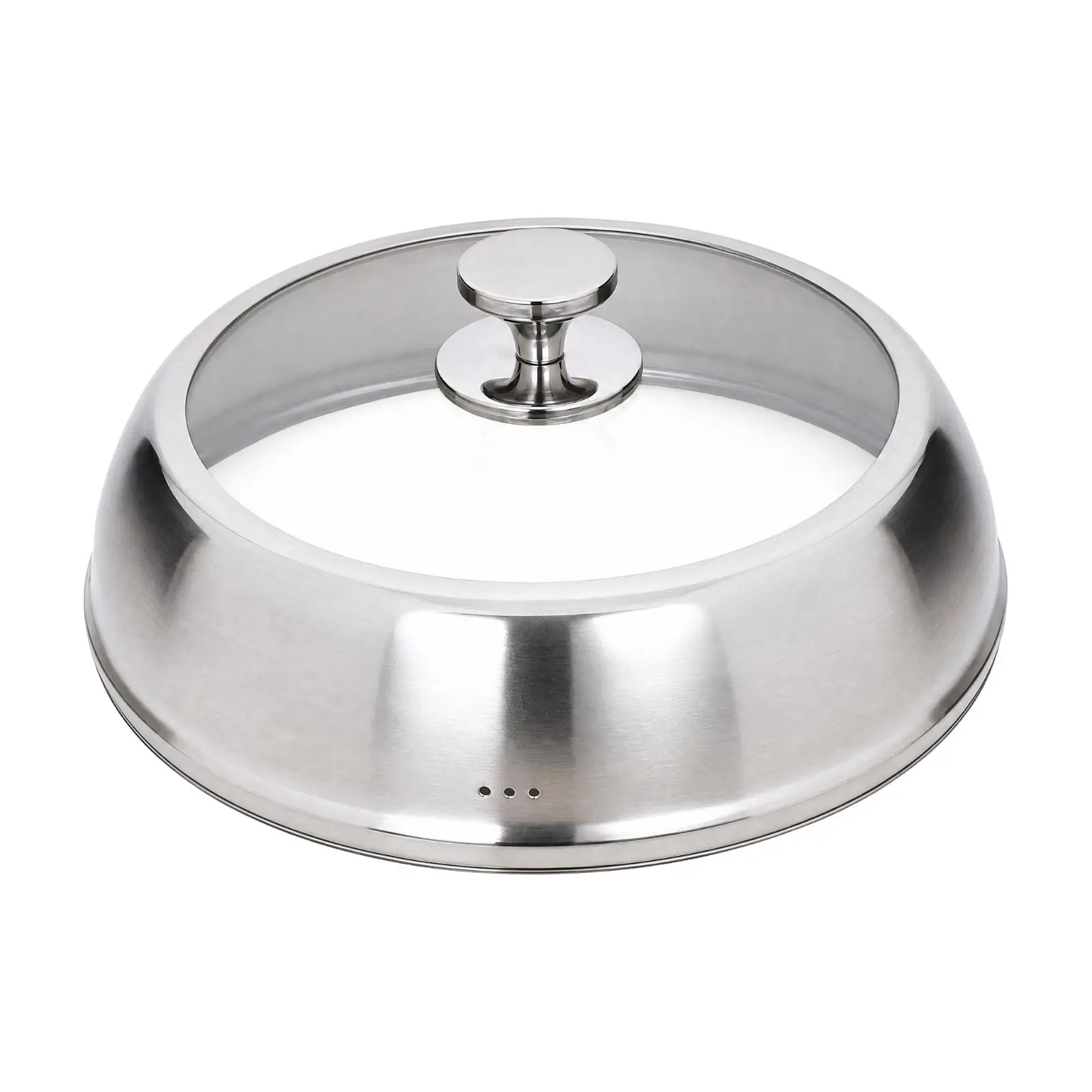 Round Wok Lid with Ventilation Holes Polished Stainless Steel Wok Lid Ventilated