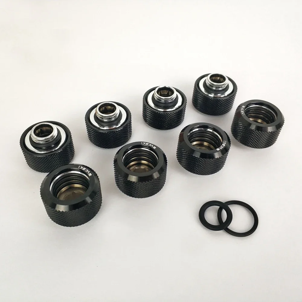 8pcs/lot Hard Tube Fitting OD16mm Hand Compression Fitting G1/4' 4 Layer Seal Ring use for PMMA/PETG Rigidity Tube L16 fitting