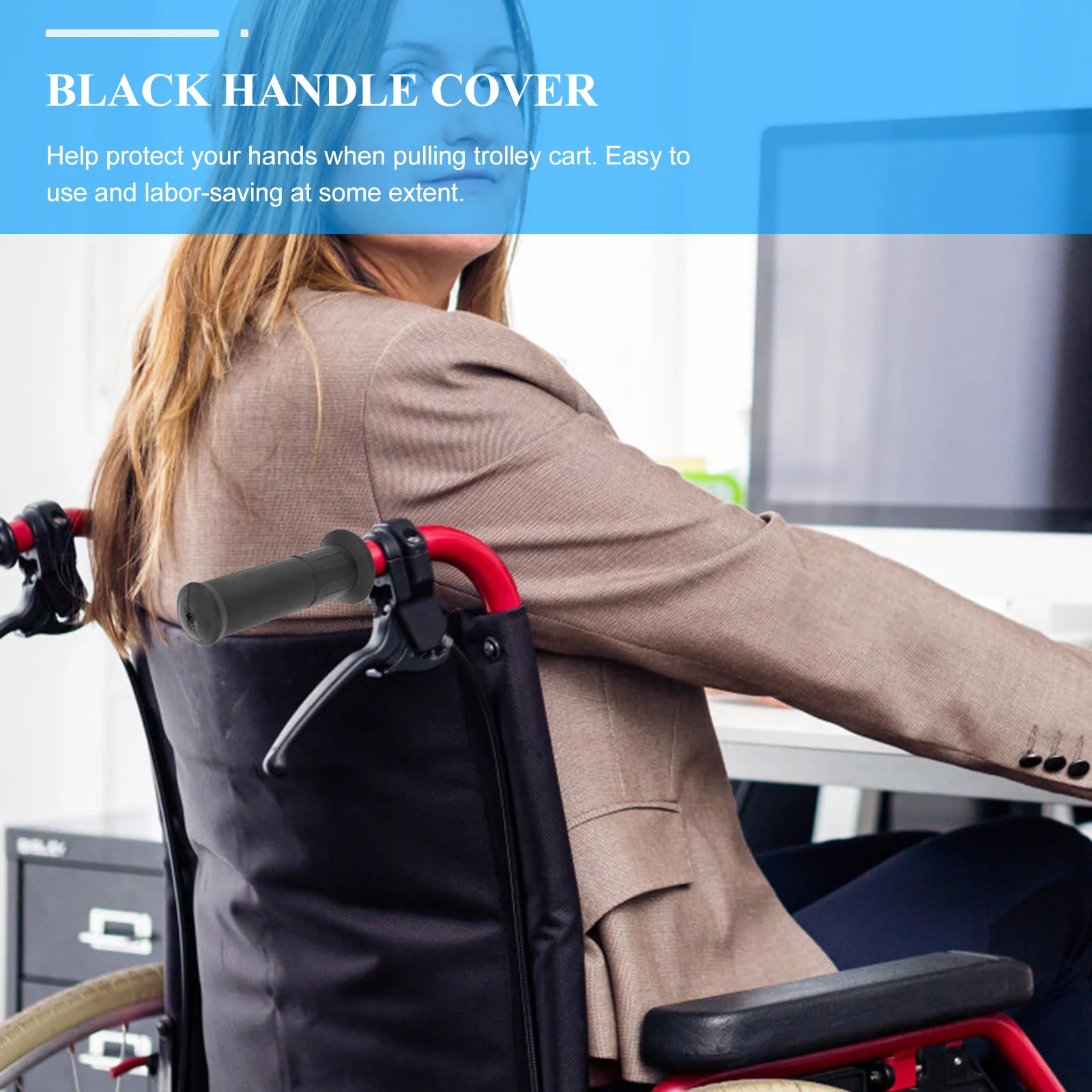 

6Pcs Rubber Handle Grip Protector Comfortable Trolley Cart Cover Black Rubber Shopping Grips Grocery Cart Handle Cover