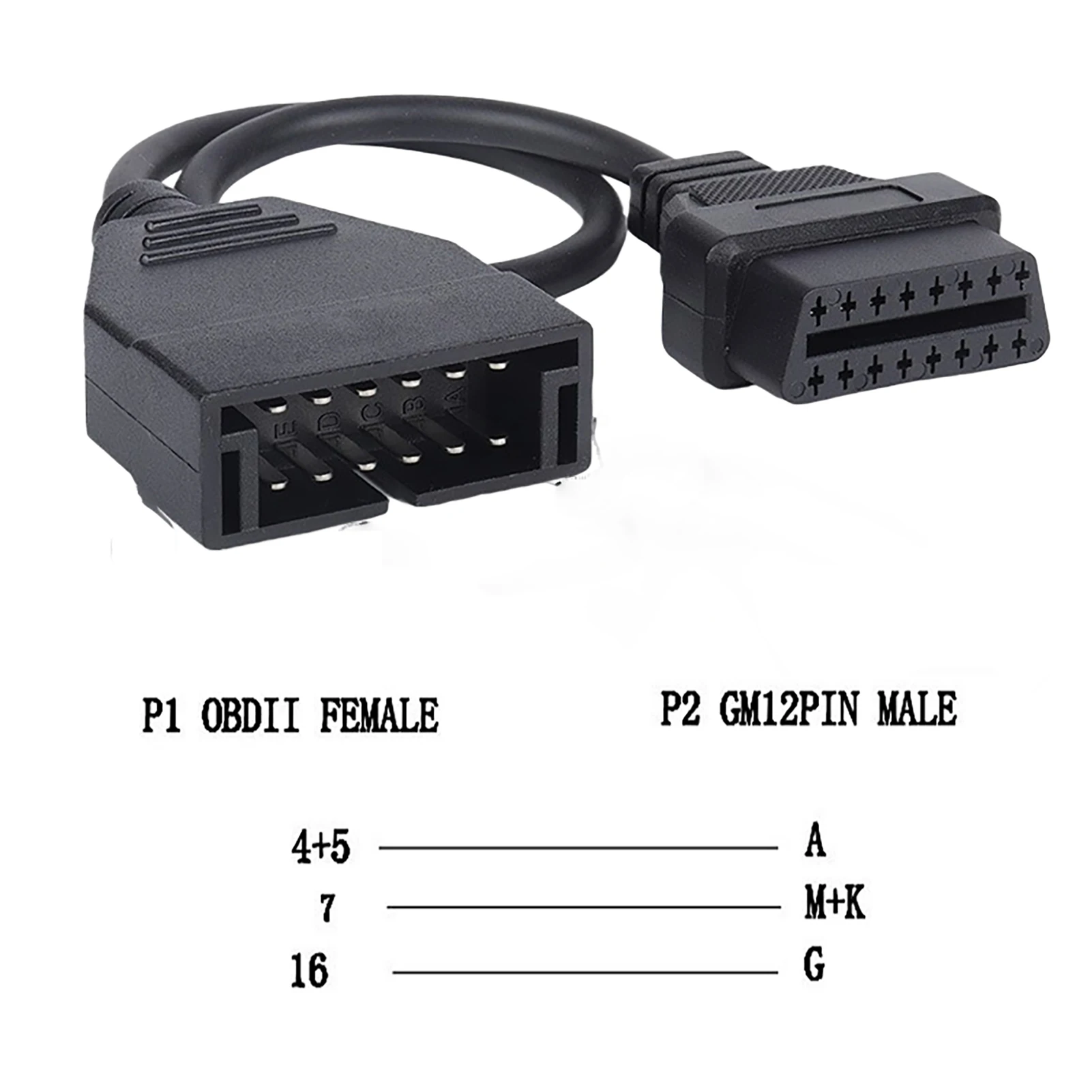 

Универсальный OBD-адаптер подходит для GM Car OBD1, 12-контактный к OBD2, 16-контактный автомобильный диагностический кабель