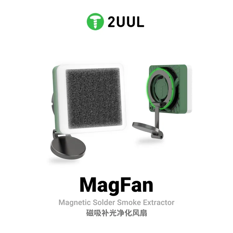 2UUL FE11 MagFan Magnetic Solder Smoke Extractor With LED Light Activated Carbon Filter For Phone PCB Soldering Repair Tools