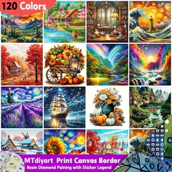 Resin Diamond Painting 120 Colors With Sticker Legend Landscape New Arrivals Embroidery Waterfall Handmade Home Decor