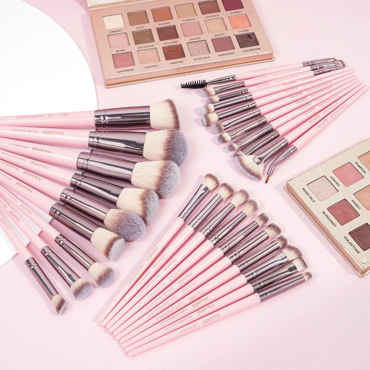 مجموعة فرش مكياج شعيرات ناعمة مع حقيبة تخزين ، فرش متعددة الاستخدامات لبلسم أحمر خدود الأساس ، 30 * لكل مجموعة