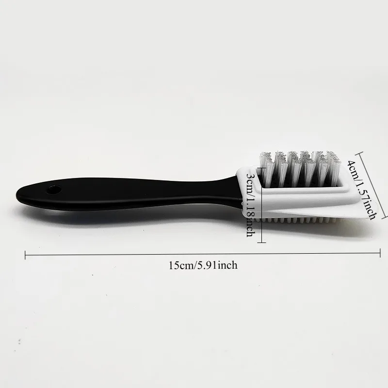 

3 Sided Nylon Shoe Brush for Suede Nubuck Leather Boots Cleaning and Stain Removal