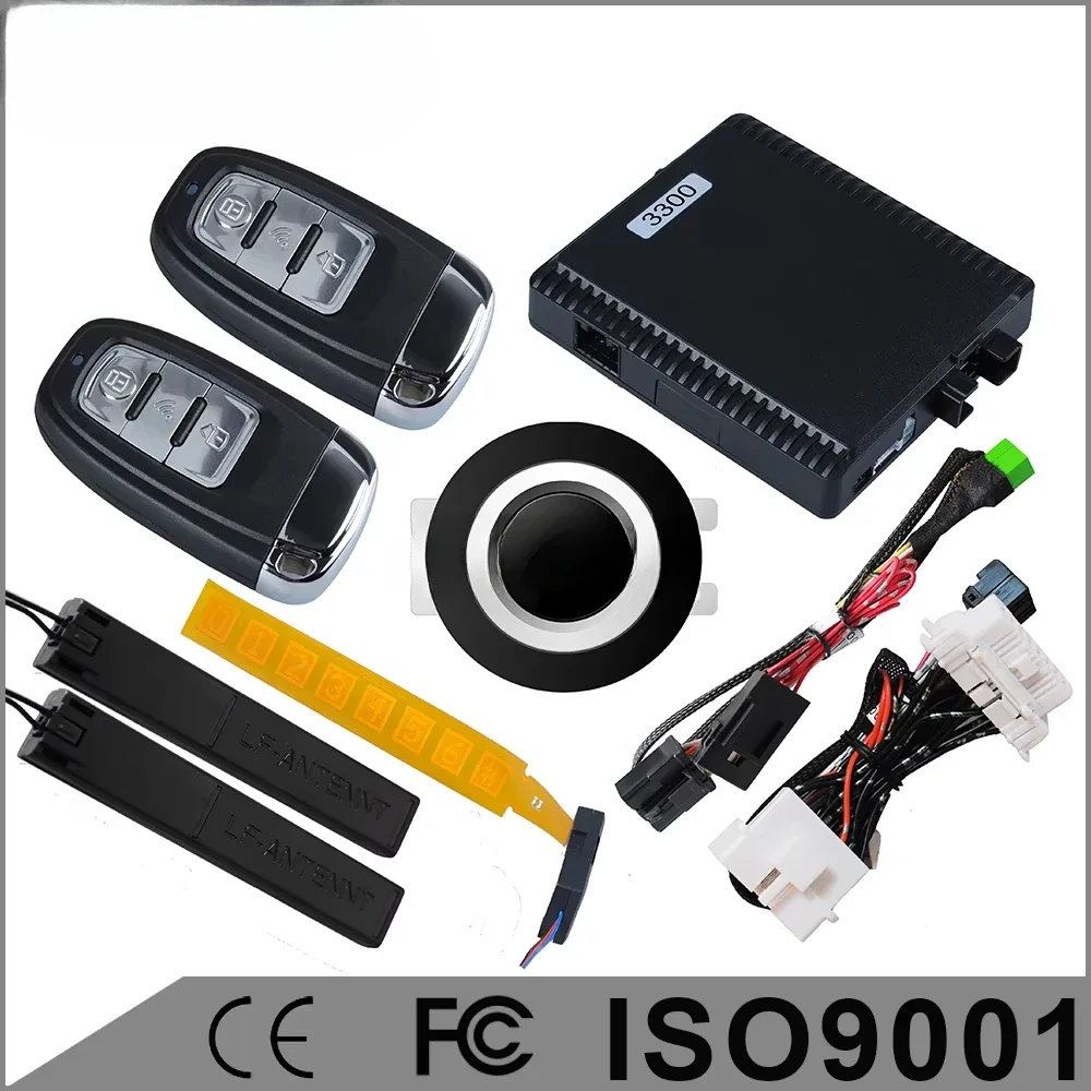 Sistema de alarma de coche PKE de calidad con Kit de entrada pasiva sin llave/botón de inicio y parada/identificación automática del propietario