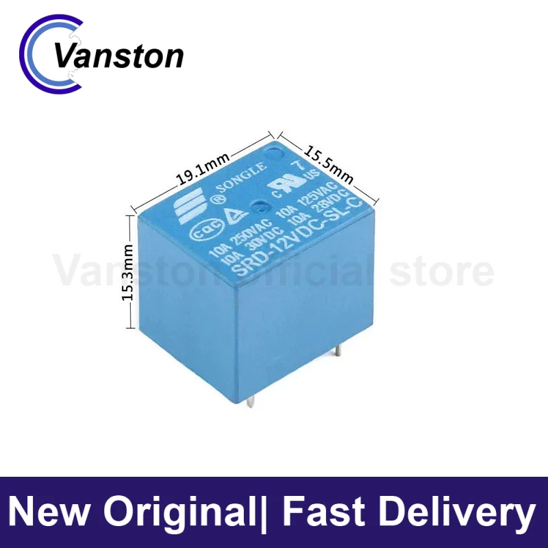 5Pcs  relay (electronics) SRD-03V 05V 09V 12V 24V 48VDC-SL-A -SL-C 4pin 5pin