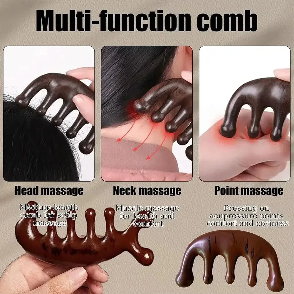 Advanced resin massage comb - Handheld ergonomic design for soothing scalp treatment - stimulates acupoints and relieves stress