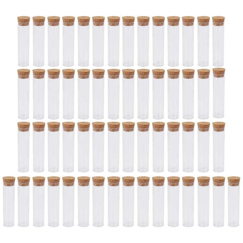 

200Pcs 25X95mm Flat Bottom Tea Plastic Test Tube Drosophila Vials Culture Tube With Cork Stoppers