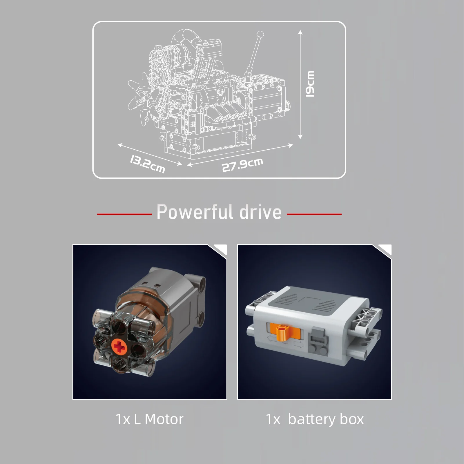 Mould King 10212 Motor rotativo con caja de cambios, bloques de construcción, modelo de simulación, Control de Motor, adornos de escritorio, juguetes para niños, regalos