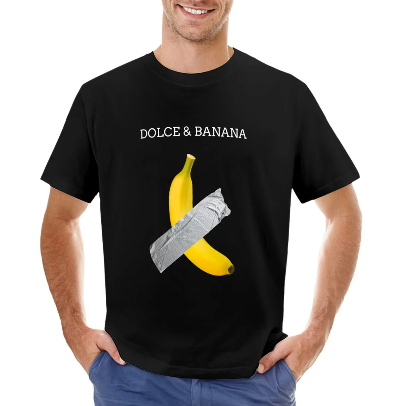 Dolce & Banana Comedian Art Parody T-Shirt Cotton Graphic Tee Men Women Summer Streetwear