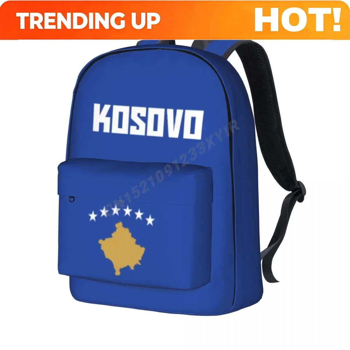 Custom Bag Unisex Backpack Kosovo Flag Kosovars Stitch Schoolbag Messenger Bag Case Laptop Travel Bag Mochila Gift