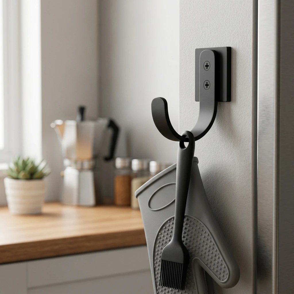 Magnetic Hooks Wall Mounted Strong Magnet Weight Bearing 3kg PVC Coated Scratch Free For Kitchen Bathroom Office