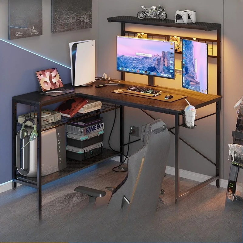 

Computer desk household bedroom L-shaped double desk corner type