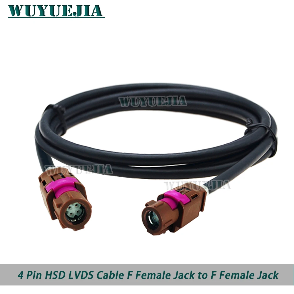 4 Pin HSD LVDS Brown F Type Female Jack Connector for Peugeot Citroen car radio GPS Navigation Display High Speed LVDS HSD Cable