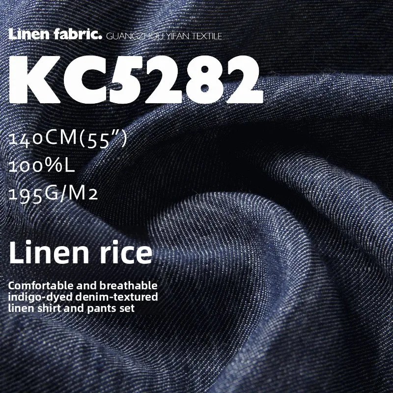 

Linen Breathable Dyed Denim Fabric for Tablecloth Shirt Pants Shorts Clothing Cloth Diy By The Yard Sewing Material Fabrics