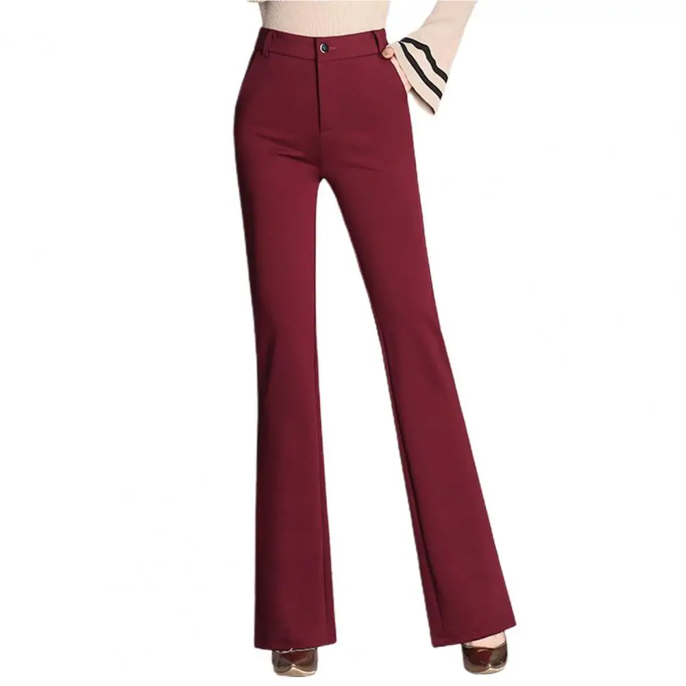 High Waist Flare Pants for Women Autumn Winter Woman Trousers Solid Medium New in Vintage Quality Outfits Harajuku