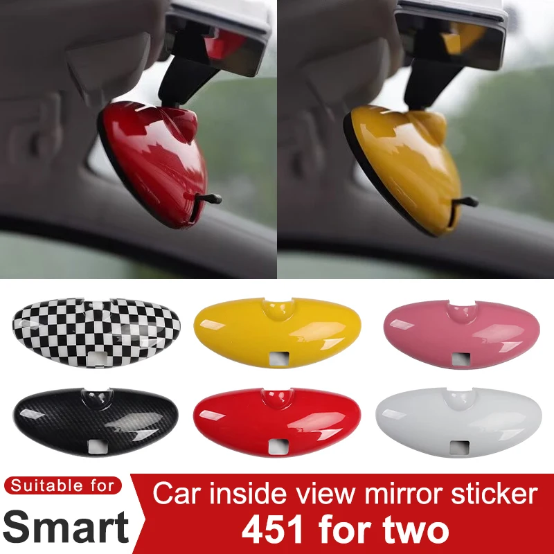 For Smart Brabus 451 Fortwo Car Inside View Mirror Cover Decorative Sticker Car Interior Modification Accessories