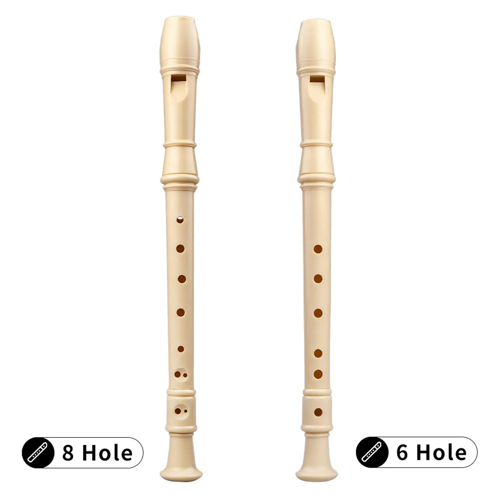 

6/8 Holes Baroque Recorder C Key Long Flute Instrument for Beginners Kids