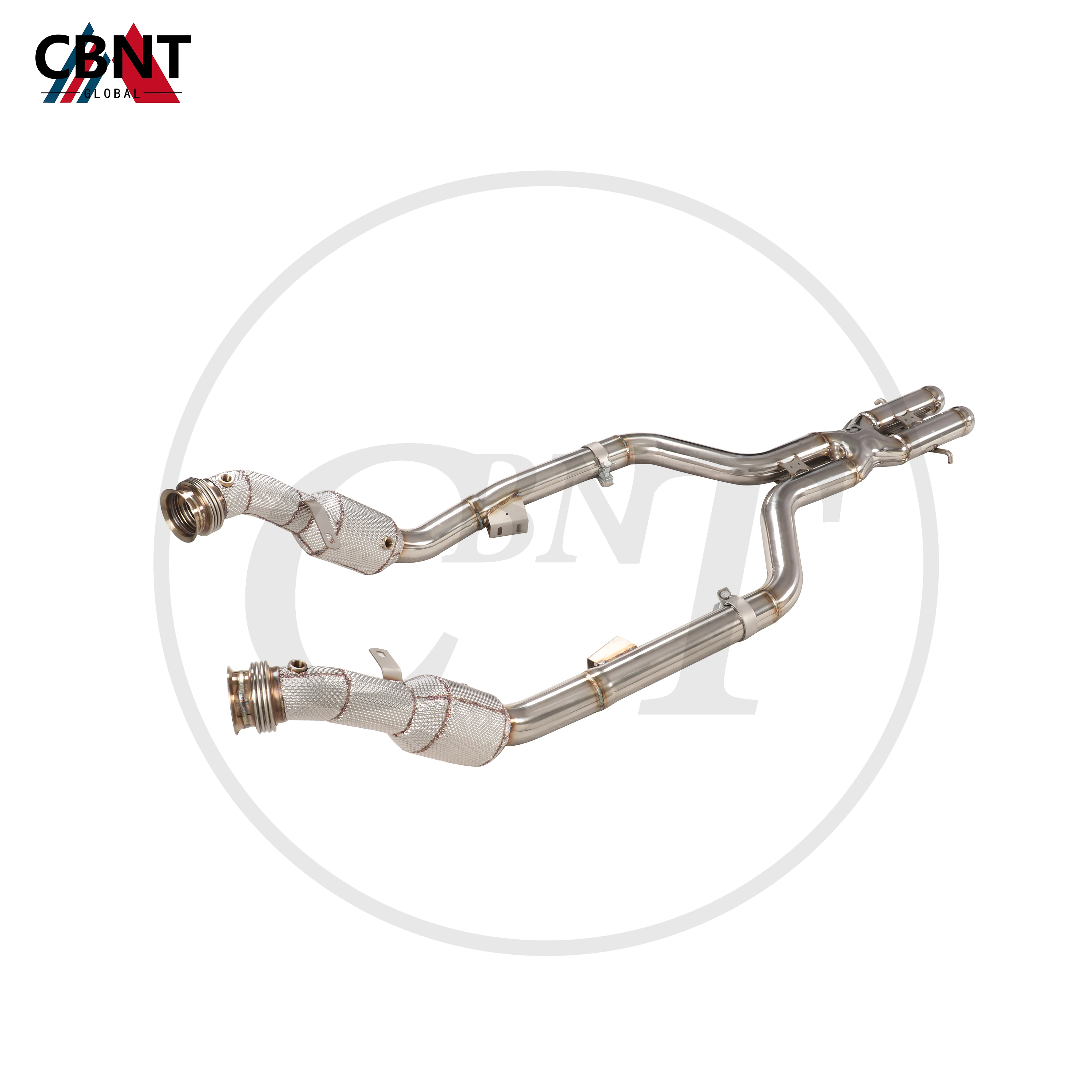 

CBNT Downpipe for Mercedes Benz W221 S500 S600 5.5T Exhaust Header with Catalytic Converter SS304 Stainless Steel Exhaust-pipe