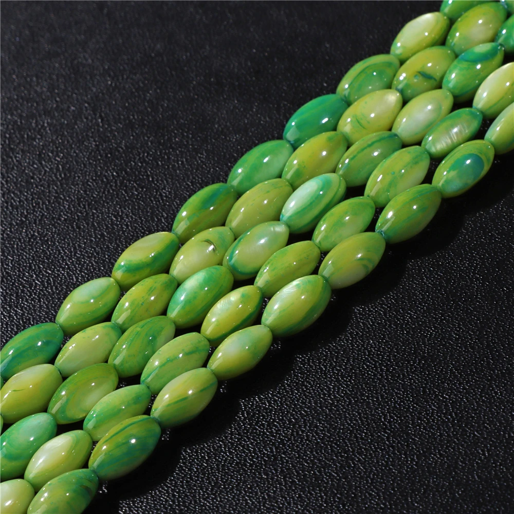 15X6mm Long Stripe Shell Beads Point Stick Mother of Pearl Shell Slice Loose Beads for DIY Making Jewelry Necklace Accessories
