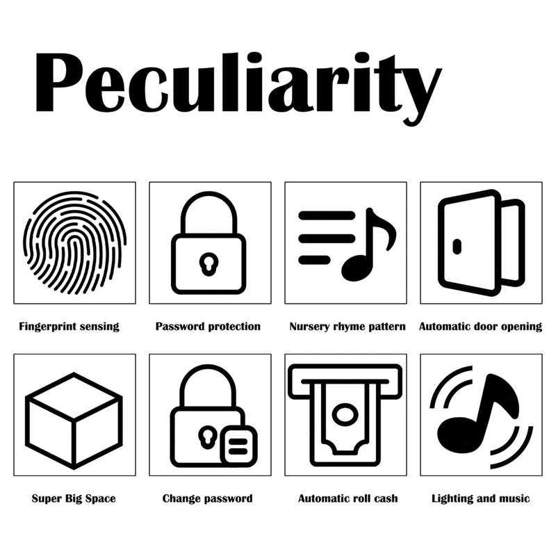 Cofrinho eletrônico completo com senha atm, caixa de dinheiro segura com impressão digital inteligente, banco automático para crianças, presente, caixa de dinheiro