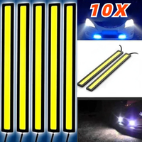 10pcs 17CM Super Bright Car Daytime Running Lights Waterproof 12V LED COB Car Auto Fog Light White Strip Lights Bar