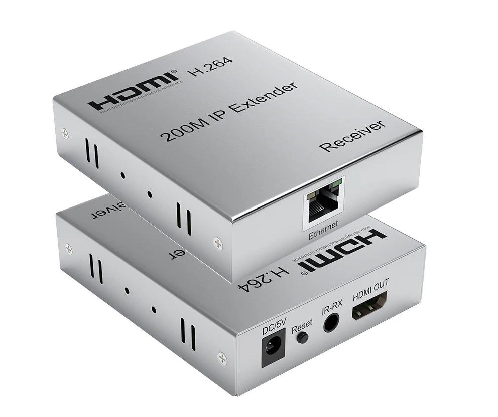 H.264 200m IP HDMI Extender Via CAT5e CAT6 RJ45 Ethernet Cable One To One One To Multiple Video Transmitter Receiver Converter