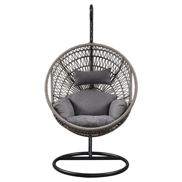 Modern Egg Shape Outdoor Furniture Garden Wicker Rattan Hanging Patio Indoor Egg Swing Chair with Stand