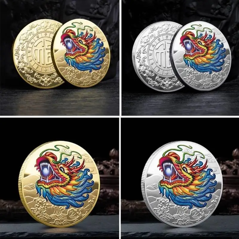 97QD صيني العام الجديد 2024 Dragon Collectible Golden Plated Commemorative