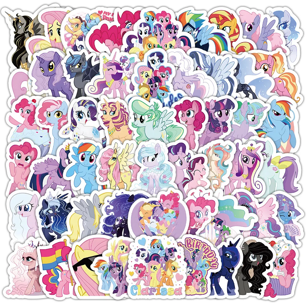 30/40/50/100Pcs Cartoon Anime Cute My Little Pony Sticker Color Phone Case Water Cup Girl Hand Account Sticker