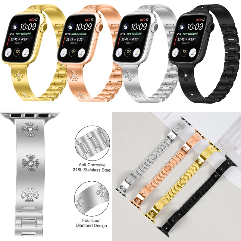 Metal Straps For apple Watch 44mm 40mm 45mm 46mm 49mm 42mm 41mm 38mm belt Bracelet iwatch Series 10 9 3 6 7 8 5 4 3 1 SE Ultra 2