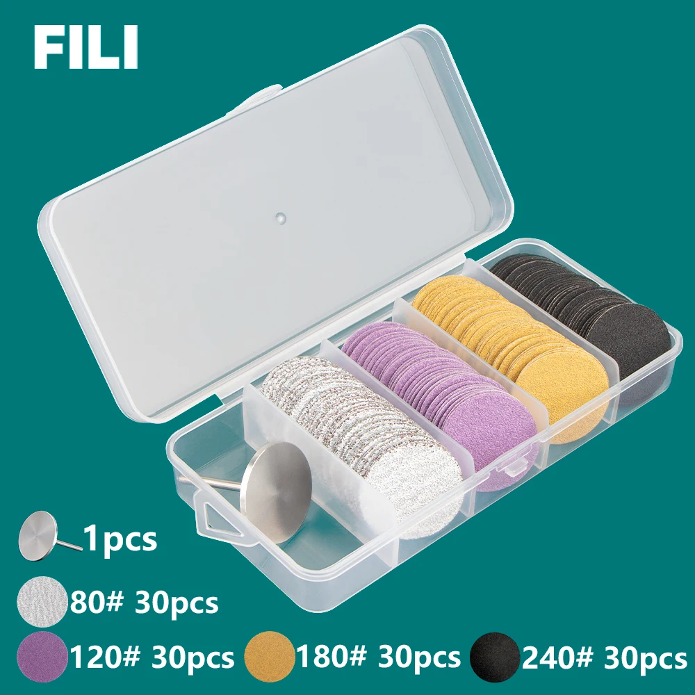 25 mm Fuß-Nagelhaut-Schwielenentfernung, austauschbares Schleifpapier mit Pediküre-Scheibenpads, Kit für harte, abgestorbene Haut, Reiniger, Fußraspelfeilen – Detail 10