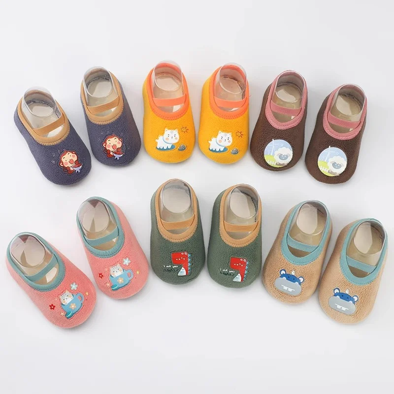 0-3Y Baby Girls Boys Shoes Infant Warm Cute Floor Socks Toddler Indoor Casual Shoe Newborn Breathable Anti-slip Soft-soled Shoes