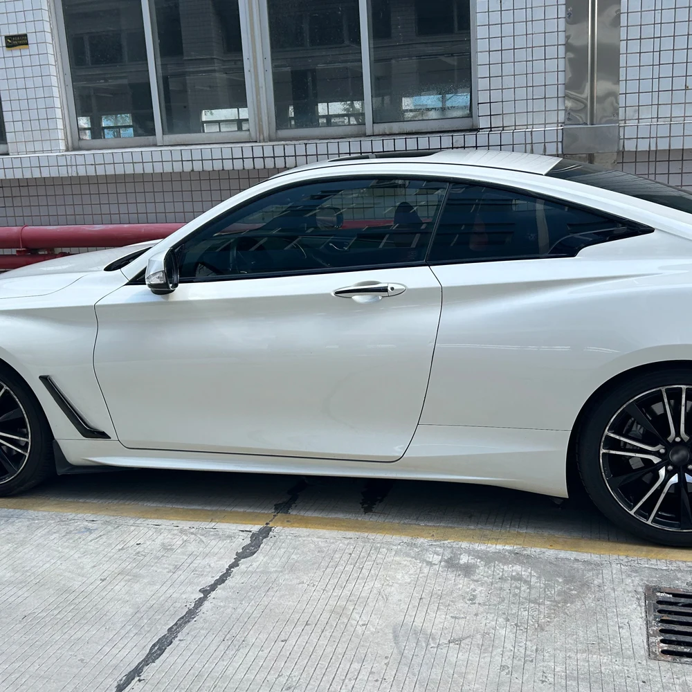 For Infiniti Q60 2017-2020 Coupe 2 Door Window Chrome Delete Blackout ABC Pillars Glossy Black Stickers