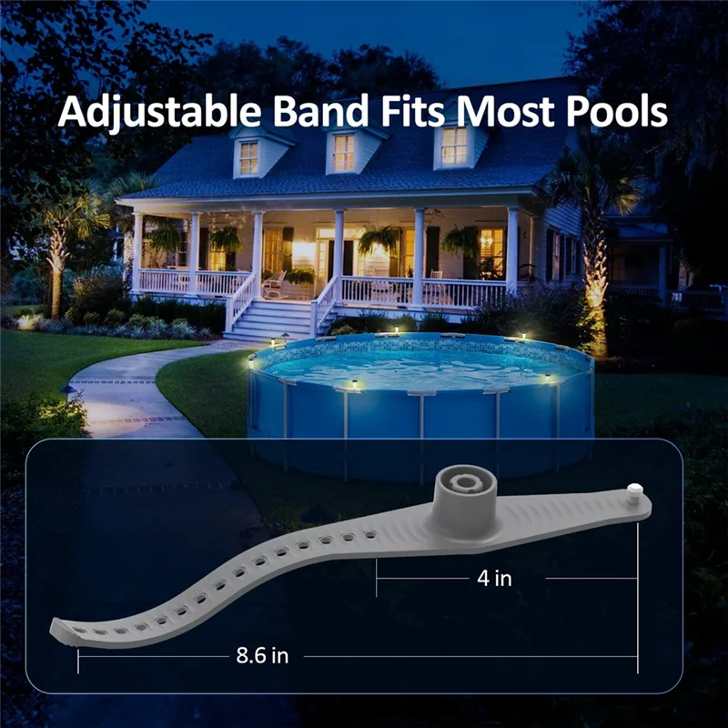 

6 Pack Solar Pool Lights For Framed Above Ground Pools,Outdoor Swimming Pool Fence Decoration Accessories, Waterproof