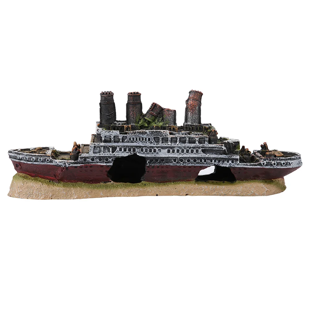 Aquarium Decoration Ornament Titanic Lost Wrecked Boat Ship Aquarium Decoration Ornament Wreck Ornaments Decoration Ornament