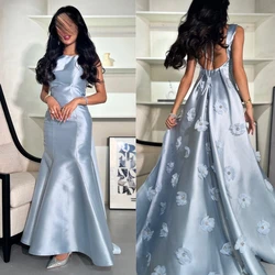 Vestidos de satén con apliques de trompeta/sirena, vestidos formales de noche formales de estilo moderno clásico de alta calidad personalizados