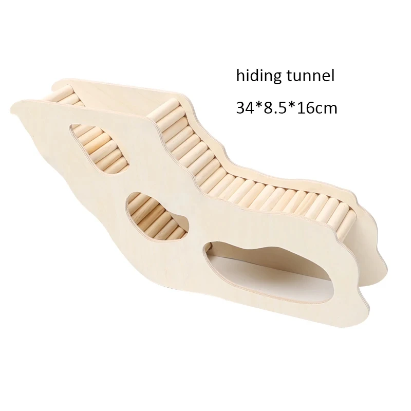 Wooden Hamster Under-ground Hiding Tunnel w/ Climbing Ladder for Hamsters Gerbils Mouse Small Pets Playing House