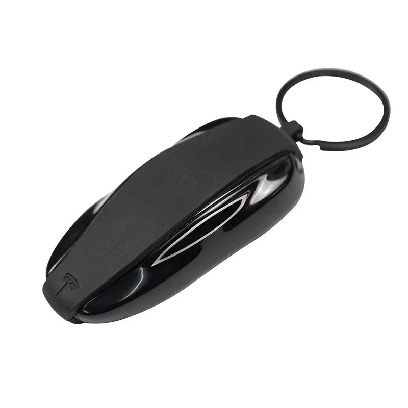 Car Key Fob Case Silicone Cover for Tesla Model 3 Y S X Bikini with Metal Keychain Holder Anti Scratch Soft Shell Accessories