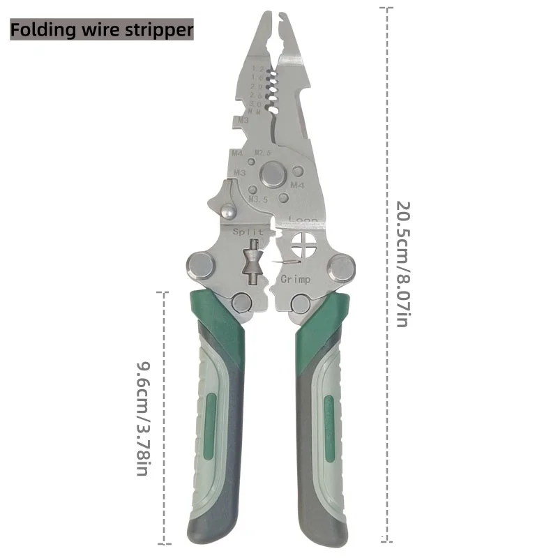 Bild 3: 1-teiliger multifunktionaler zusammenklappbarer Drahtschneider, robuste Metallkonstruktion mit ergonomischen Griffen, kompaktes faltbares Design