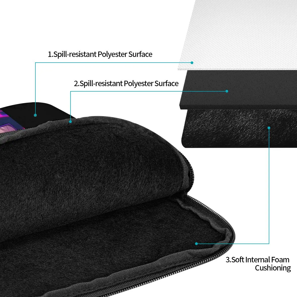Zipper Laptop Notebook Bag Case Vox Hazbined Tablet Sleeve Case 12 13 15 17 Inch Shockproof Case Bag