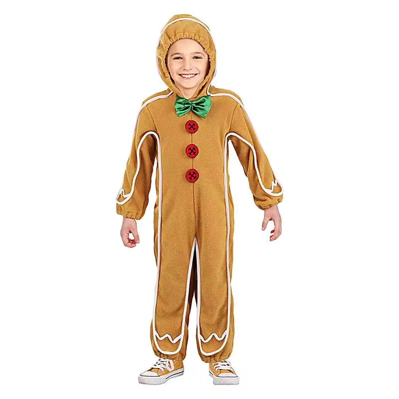 

Christmas Gingerbread Onesie Kids Gingerbread Cookie Costume Children Christmas Cosplay Costume For Boys And Girls Aged 3-12