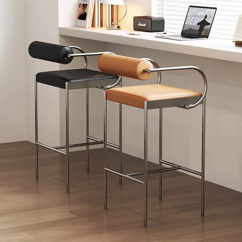 Tabouret de bar scandinave, style industriel chic, tabouret de comptoir avec dossier, tabouret d'îlot de cuisine moderne et minimaliste pour la maison/le café
