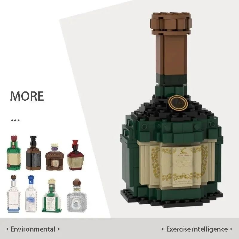 

2026 Новые строительные блоки, бутылка виски, имитация бутылки вина, сборка строительных блоков, креативные строительные блоки, домашний декор