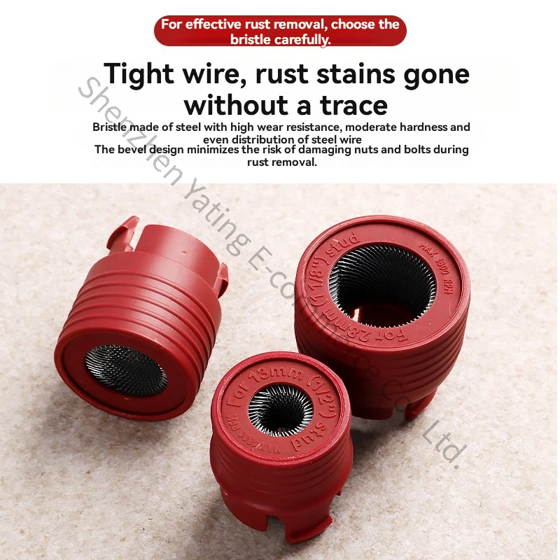Car Tire Hub Screws Bolts Rust Removal Brush Cleaning Brush Head Retreading Stain Removal Cleaning Wire Ring Grinding Tool
