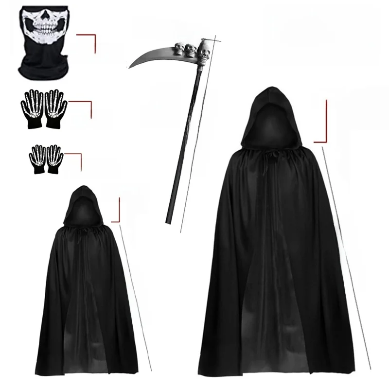 Scary Kids loween Reaper Costume Dru 00% Other Material Autumn 2023 ting Ladies Faion f Skirt