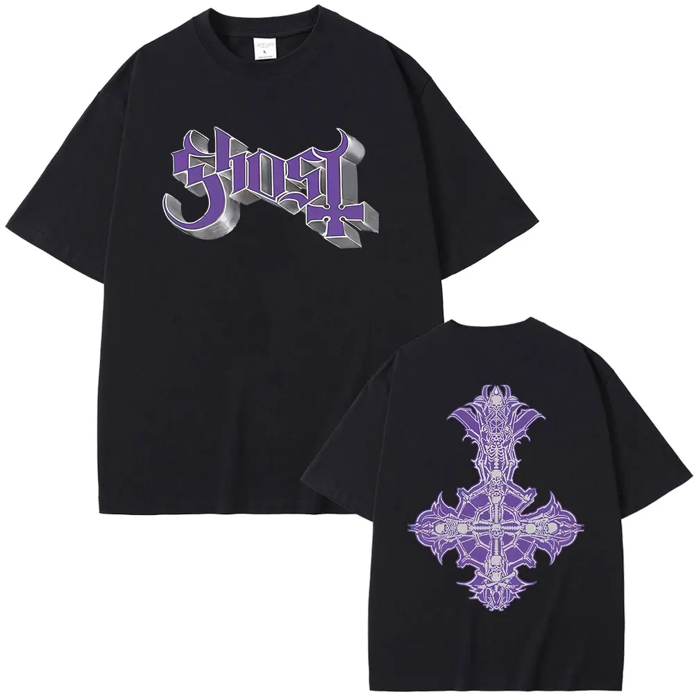 

Ghost Band Skeleta New Album 2025 T Shirts Terror Skeleton Rock Oversized T-shirt Men's Women 90s Classic Gothic Metal T-shirts