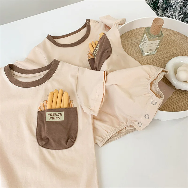 Family Matching Clothes Spring Summer  Soft  Cotton Cute T Shirt Father Son  Mommy And Me T Shirt Baby Romper Kids Top