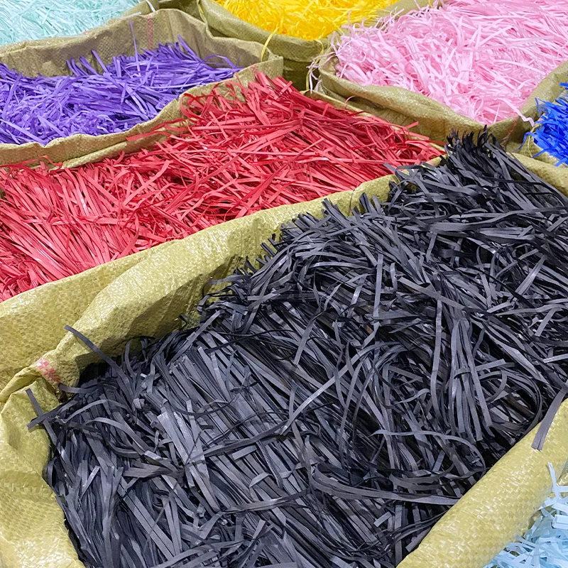 100/500/1000g Colorful Shredded Crinkle Lafite Paper Raffia Filler DIY Wedding Party Gift Box Candy Material Packaging Filler